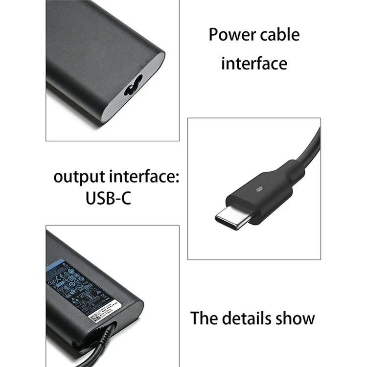 Adaptateur de Chargeur USB-C 20V 4.5A 90W Adaptateur D'alimentation AC Pour Ordinateur Portable Pour la Série Dell Latitude - Bouche Britannique