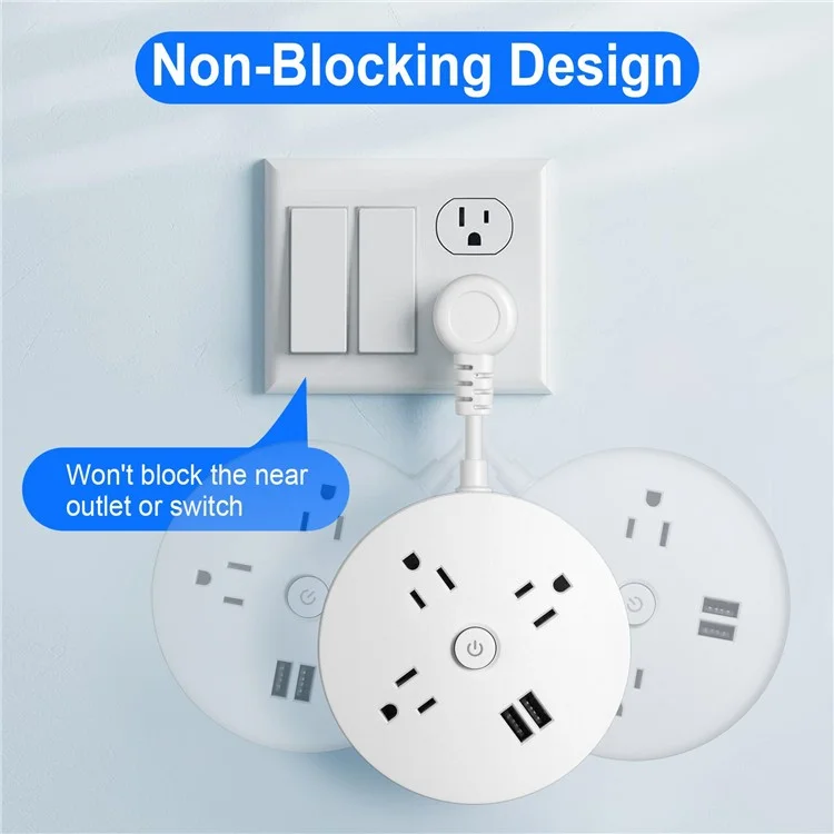 EL-13 US Pugl Pull Hanging Travel Power Strip 3 AC Tools 2 Estação de Carregamento Portátil USB