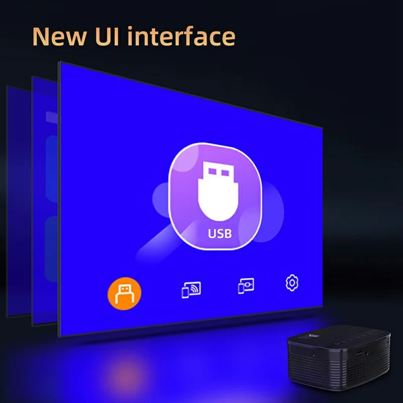 T11 Mini Portable Multi-Function Projector Home Theater HD Video Projector - UK Plug