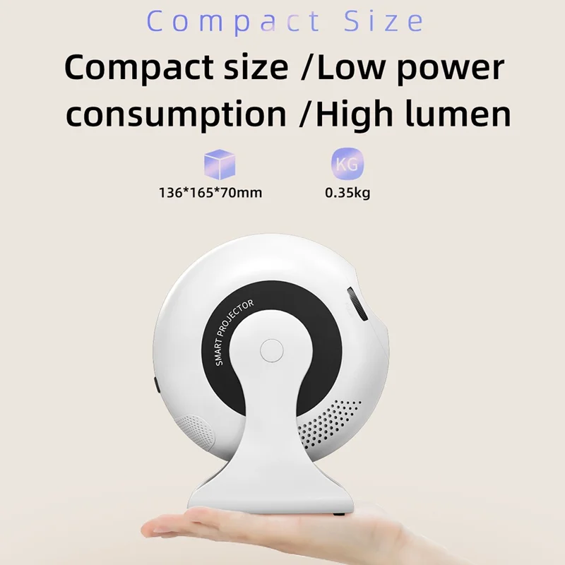CD200 Android 11.0 Portable Projector 270 Degree Rotation Multifunction LCD Home Theater 1+8GB - UK Plug