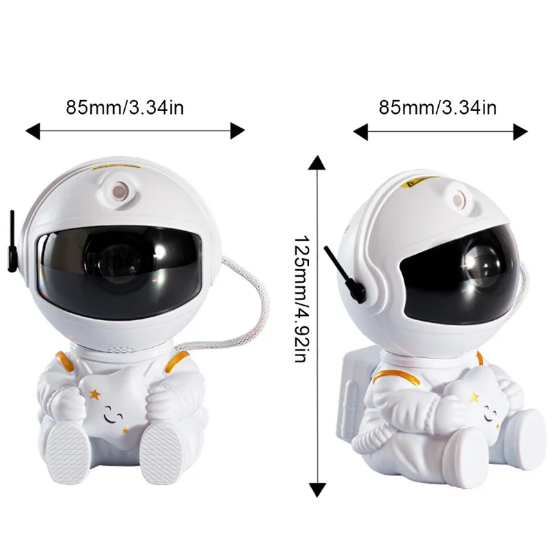Astronaut Projector Starry Sky Galaxy Projector Night Light LED Lamp for Bedroom Room Decor - Star / Black