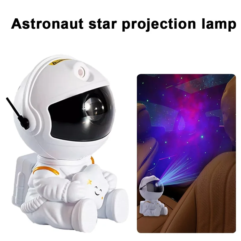 Astronaut Projector Starry Sky Galaxy Projector Night Light LED Lamp for Bedroom Room Decor - Star / Black
