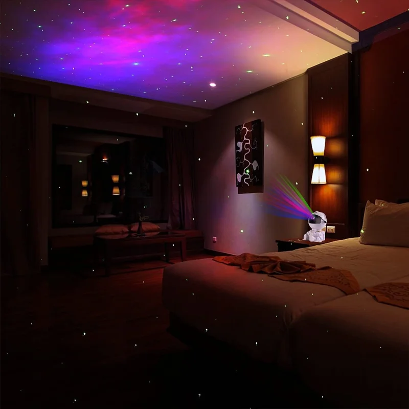 Astronaut Projector Starry Sky Galaxy Projector Night Light LED Lamp for Bedroom Room Decor - Star / Black