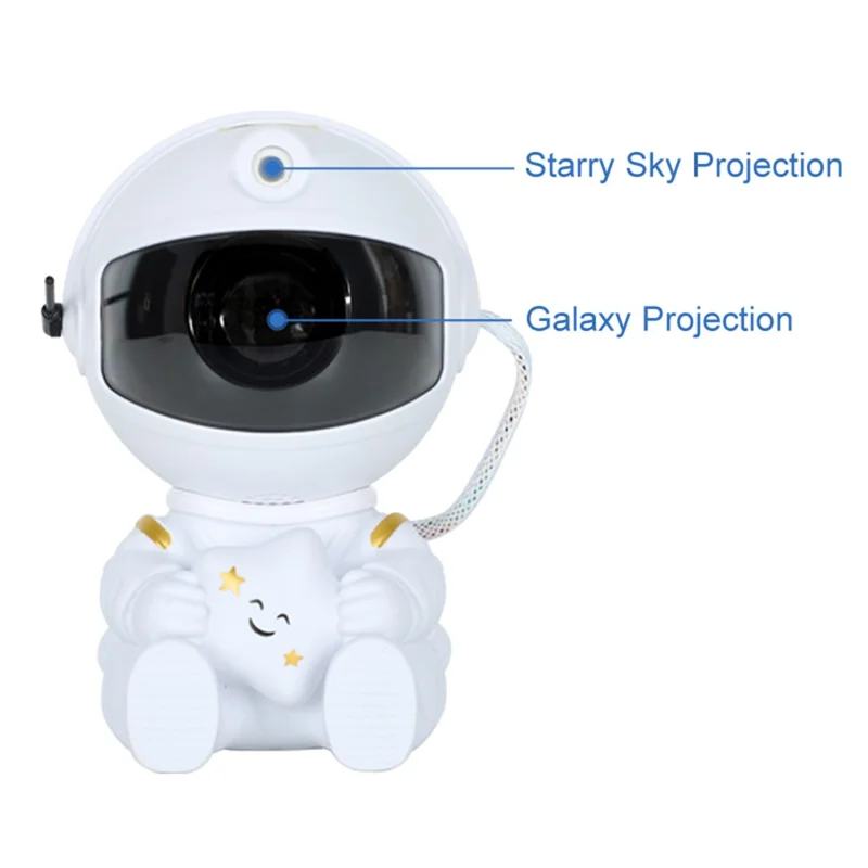 Astronaut Projector Starry Sky Galaxy Projector Night Light LED Lamp for Bedroom Room Decor - Star / Black