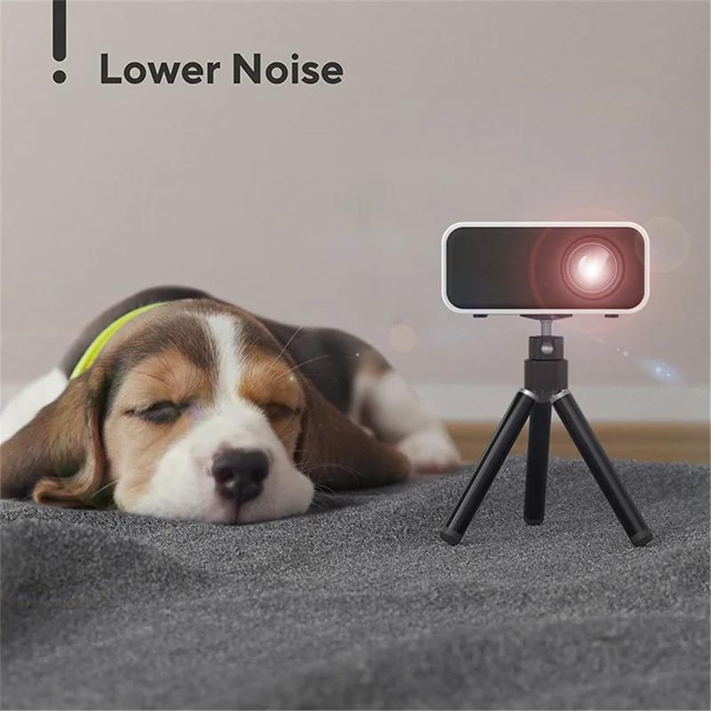 YT300 Mini Projector LED Smart TV Portable Home Theater Rich Interface Low Noise Internal Speaker - Black / EU Plug