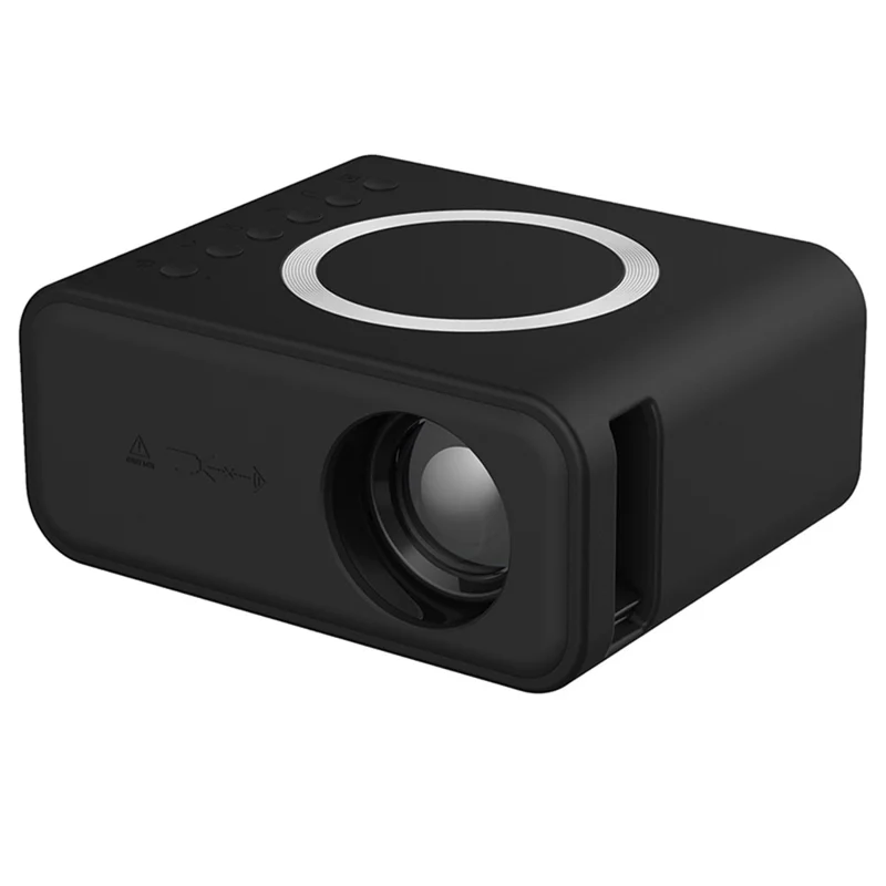 YT300 Mini Projector LED Smart TV Portable Home Theater Rich Interface Low Noise Internal Speaker - Black / UK Plug