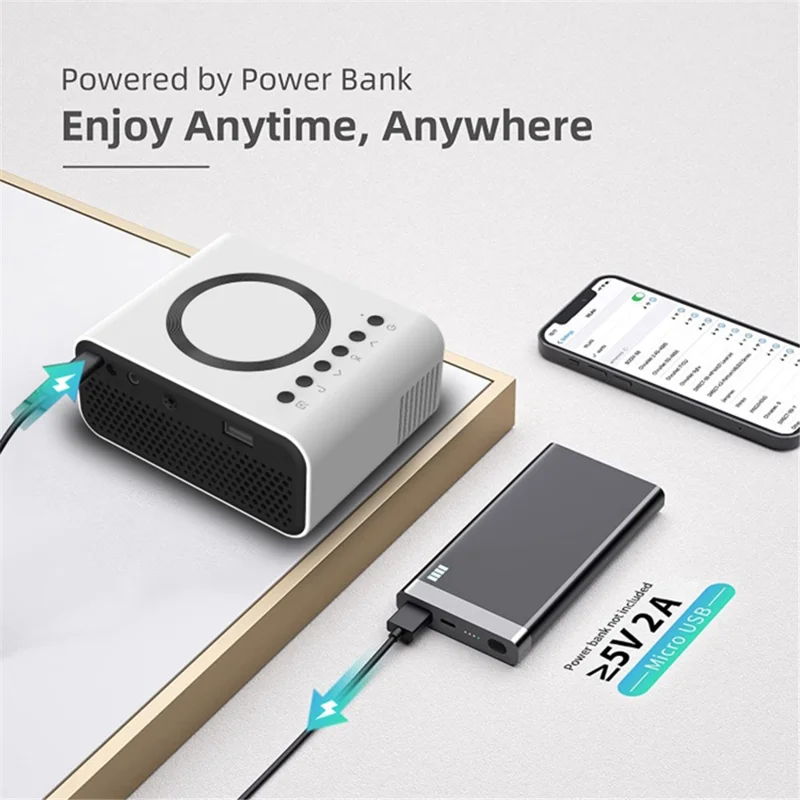 T300S 320x240 24ANSI Lumens LCD Projector Home Theater Mini Projector Support Wired / Wireless Sync Screen - White / UK Plug