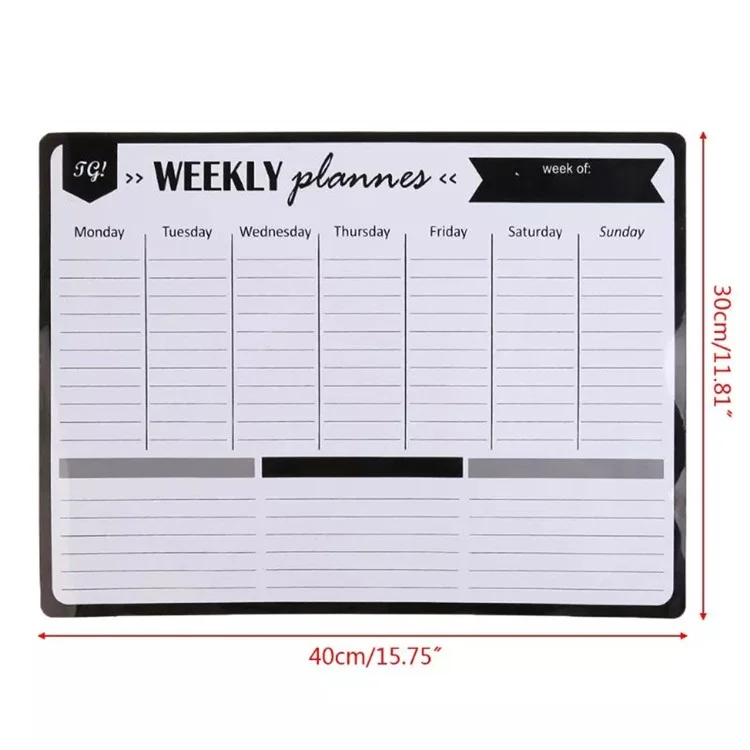 Erasable Refrigerator Magnetic Calendar Planner Memo Refrigerator Sticker Message Board - Style A