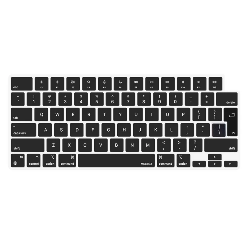 ENKAY Keyboard Cover for MacBook Air 13 / 15 (2022-2026) / MacBook Pro 14 / 16 (2021-2026) EU Version Layout Ultra Thin Silicone Keyboard Protector - Black