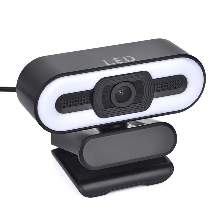 A55 1080P Computer Camera Home Office Built-in Microphone for Live Teaching USB Webcam with LED Fill Light