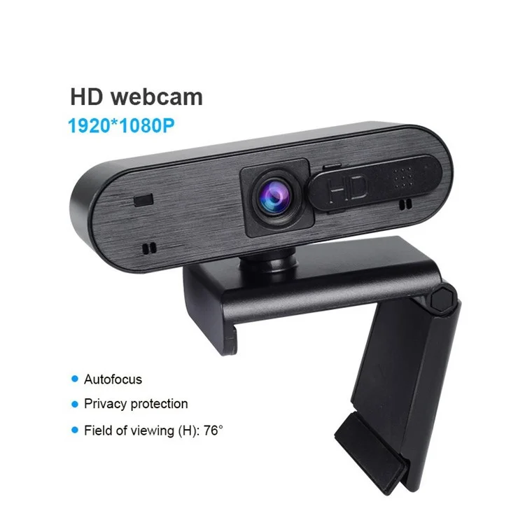 H703 30fps 1080p Full HD Autofocus Camera USB Webcam with Microphone/Privacy Cover for Online Teaching Live-streaming Video Conference