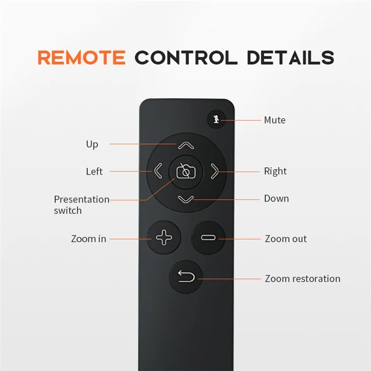 Cámara web H200 QHD 2K 30FPS con control remoto, cámara web USB con luz de relleno para transmisión en vivo y grabación de video