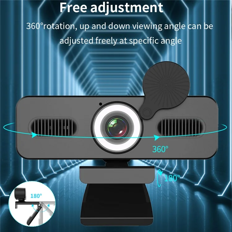 Elebest HD 4K USB Computer Camera Live Streaming Videokonferenz -webcam Mit Fill Light