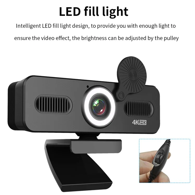 Elebest HD 4K USB Computer Camera Live Streaming Videokonferenz -webcam Mit Fill Light