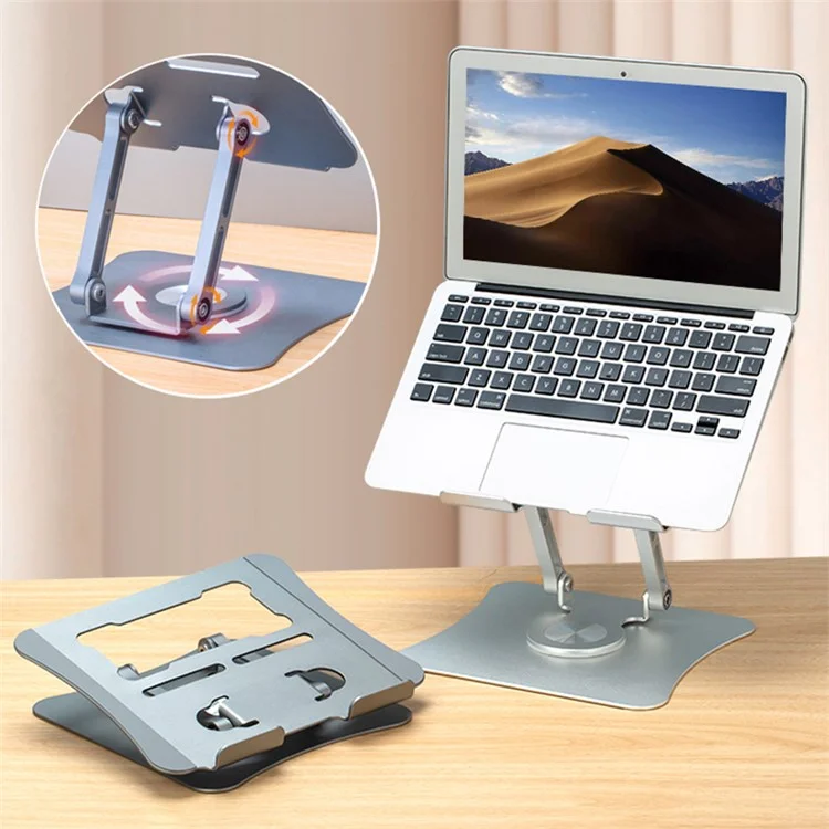 Soporte de laptop plegable de aleación de aluminio G69 con disipación de calor - Gris