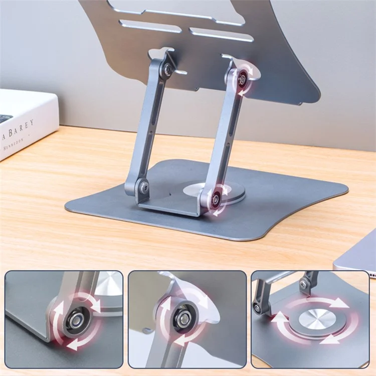 Soporte de laptop plegable de aleación de aluminio G69 con disipación de calor - Gris