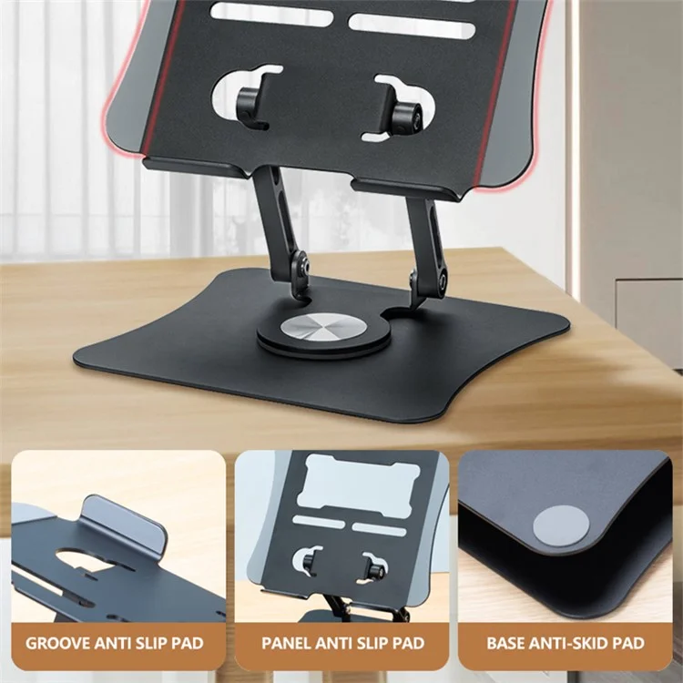 Soporte de laptop plegable de aleación de aluminio G69 con disipación de calor - Gris