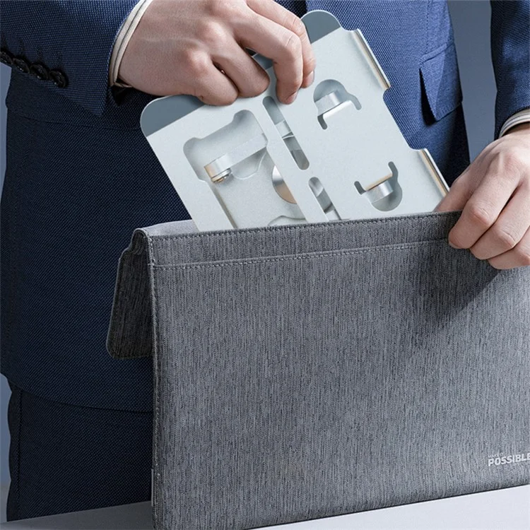 Soporte de laptop plegable de aleación de aluminio G69 con disipación de calor - Gris