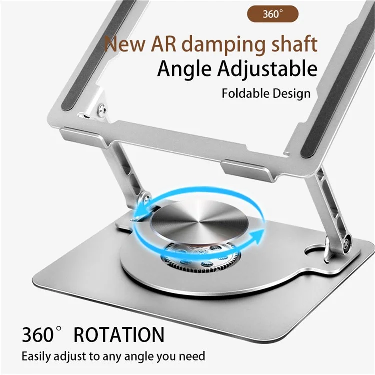 D077 Aluminum Alloy Desktop Laptop Holder Hollow Heat Dissipation Rotatable Notebook Stand - Silver