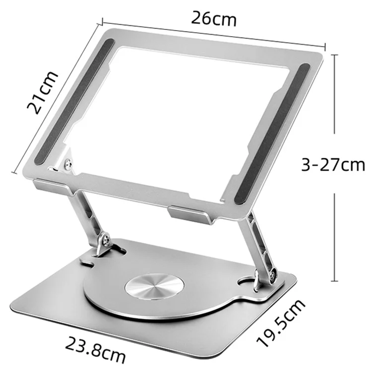 D077 Aluminum Alloy Desktop Laptop Holder Hollow Heat Dissipation Rotatable Notebook Stand - Silver
