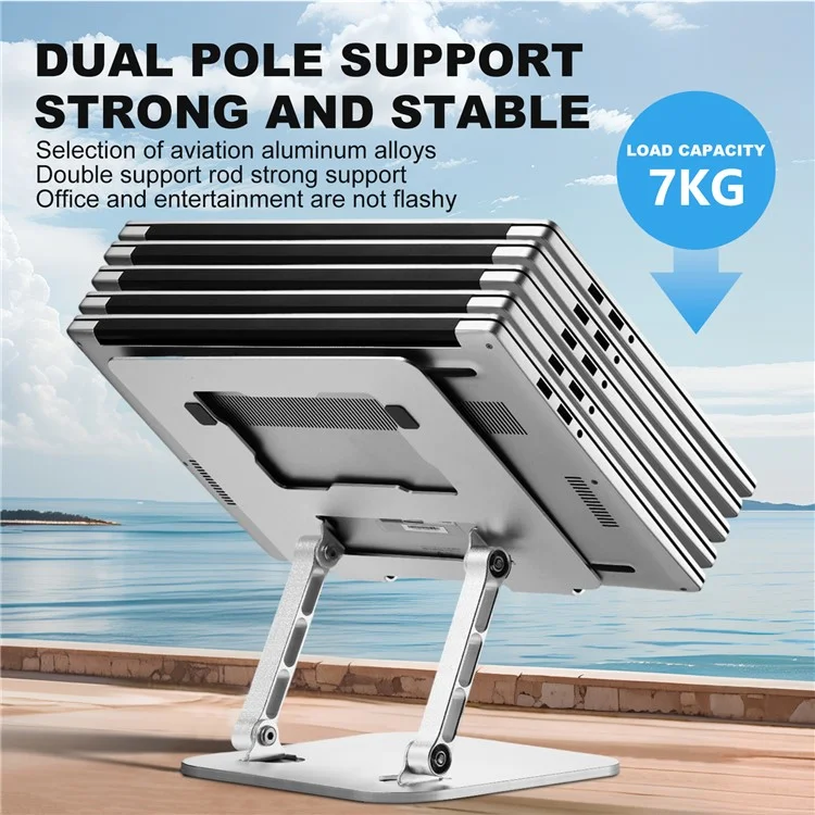 Support de Laptop en Alliage d'Aluminium D091 de Bureau Pliable - Argent