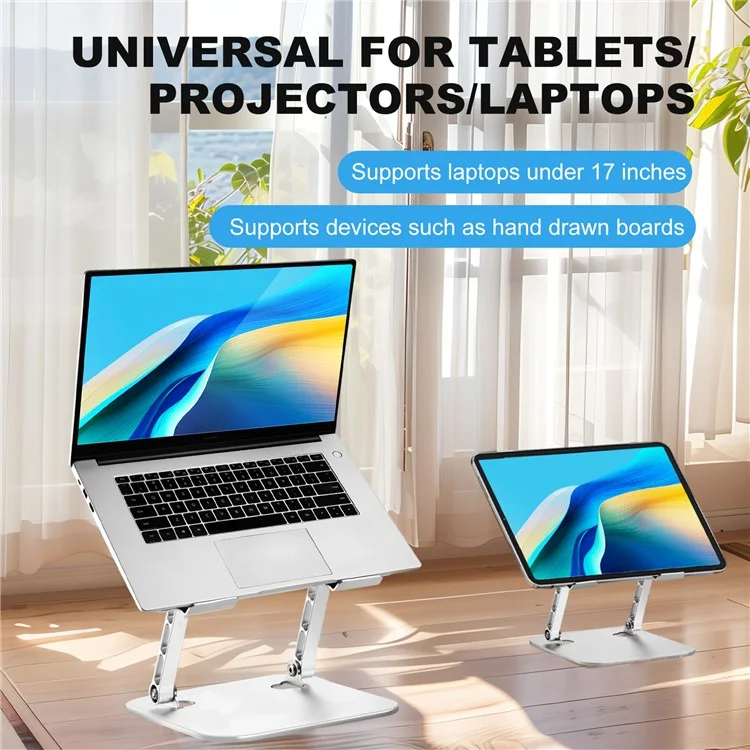 Support de Laptop en Alliage d'Aluminium D091 de Bureau Pliable - Argent