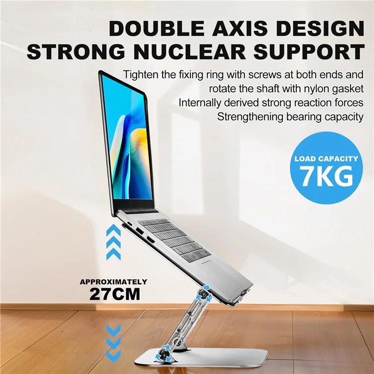 Support de Laptop en Alliage d'Aluminium D091 de Bureau Pliable - Argent