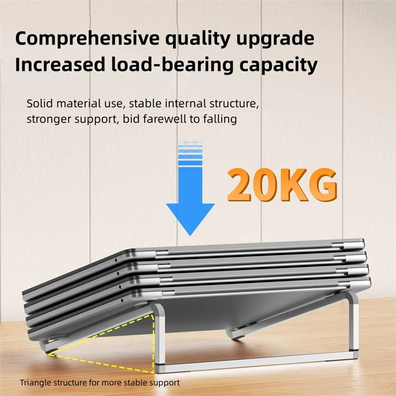 D0019 Portable Foldable Desktop Notebook Stand Aluminum Alloy Laptop Heighten Cooling Bracket - Silver