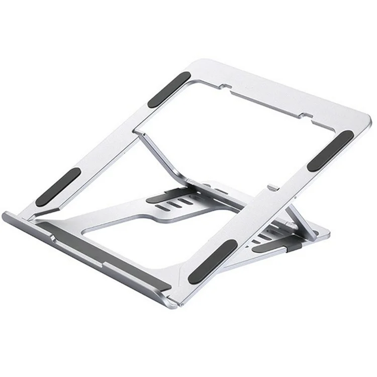 D24-3 Aluminum Alloy Laptop Cooling Stand Foldable Desktop Height Adjustable Notebook Bracket - Silver