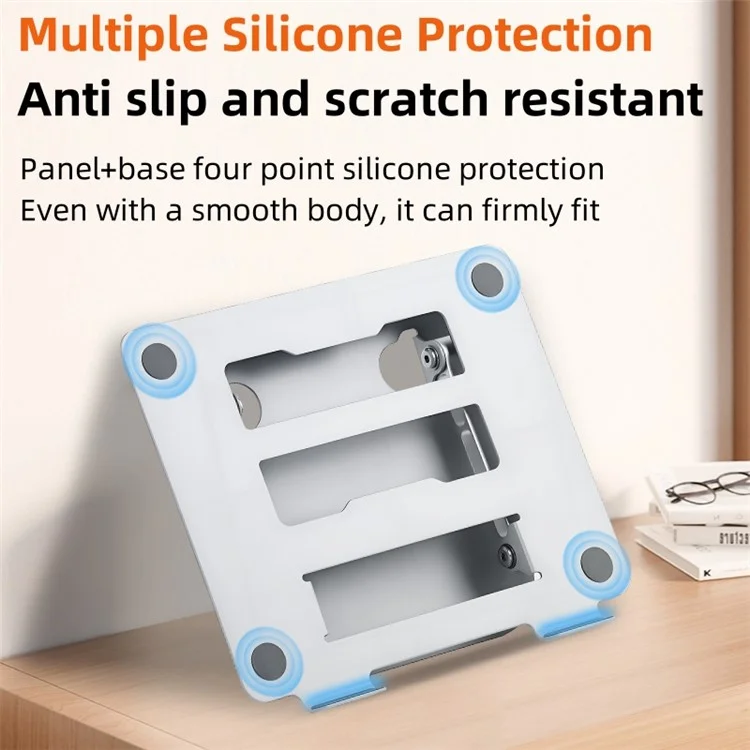 D032 Metal Foldable Laptop Tablet Bracket Adjustable Notebook Heat Dissipation Stand - Silver