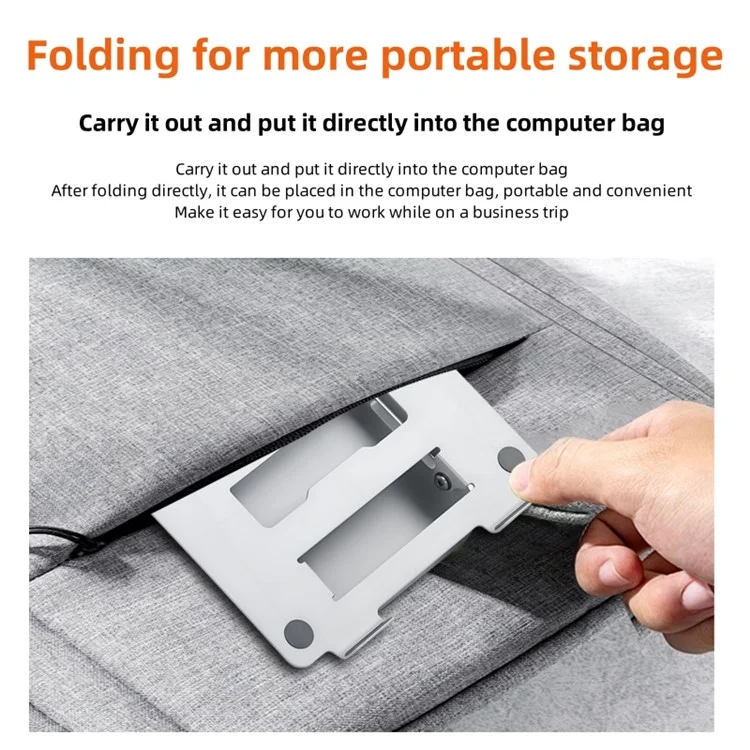 D032 Metal Foldable Laptop Tablet Bracket Adjustable Notebook Heat Dissipation Stand - Silver