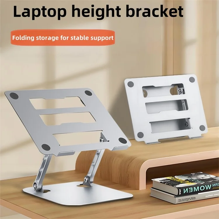 D032 Metal Foldable Laptop Tablet Bracket Adjustable Notebook Heat Dissipation Stand - Silver