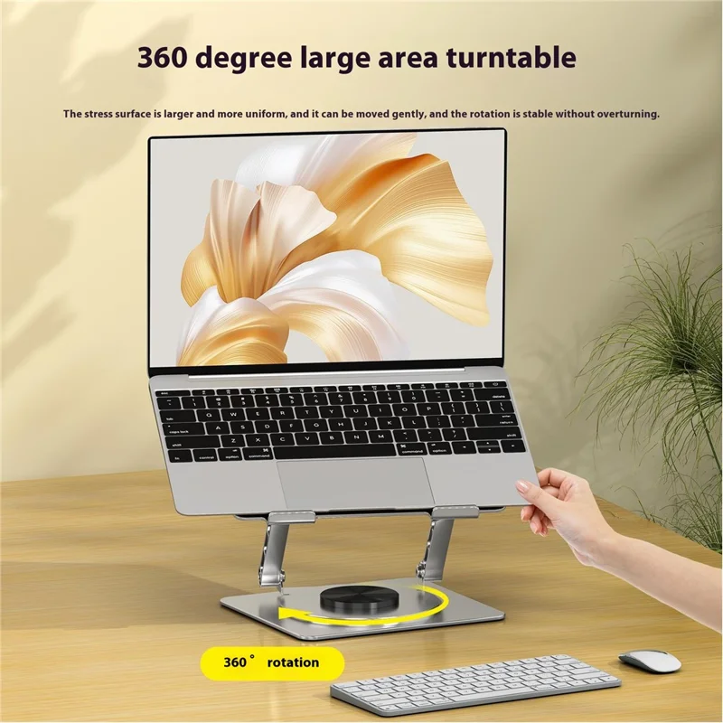 D031 Alloy Steel Rotatable Desktop Laptop Holder Heat Dissipation Notebook Heighten Stand - Grey