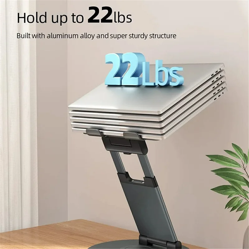 DT018XS Desktop Laptop Heighten Bracket Aluminum Alloy Rotatable Heat Dissipation Notebook Stand - Grey
