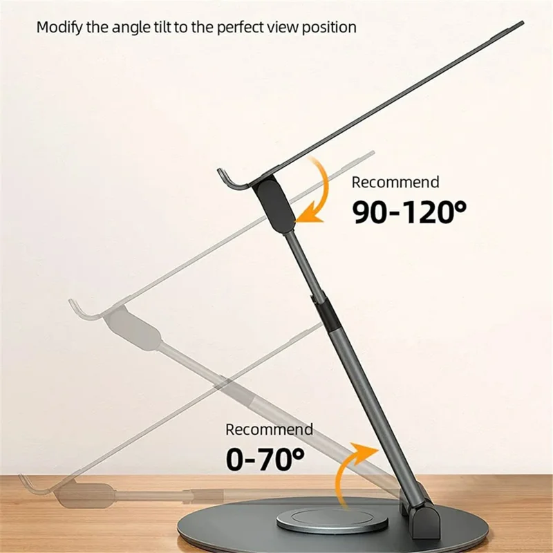 DT018XS Desktop Laptop Heighten Bracket Aluminum Alloy Rotatable Heat Dissipation Notebook Stand - Grey