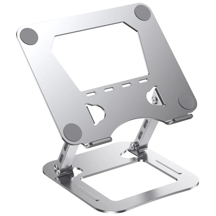 Suporte de Resfriamento Ajustável para Notebook T64 de Metal, Dobrável, para Mesa - Prata