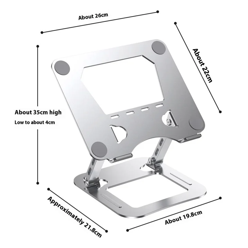 T64 Adjustable Notebook Heat Dissipation Stand Metal Desktop Foldable Laptop Bracket - Grey