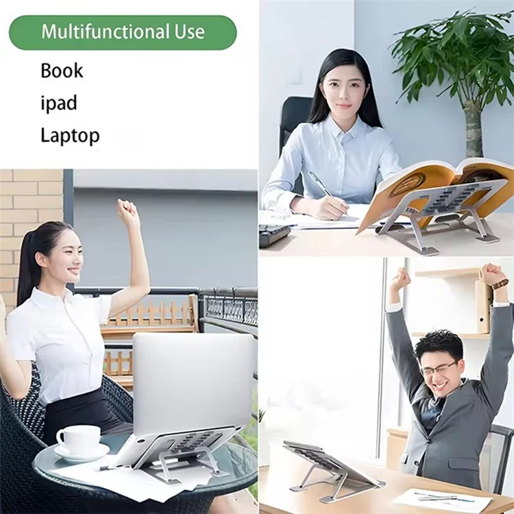 J006 Aluminum Alloy Laptop Heighten Cooling Stand Foldable Desktop Adjustable Notebook Bracket