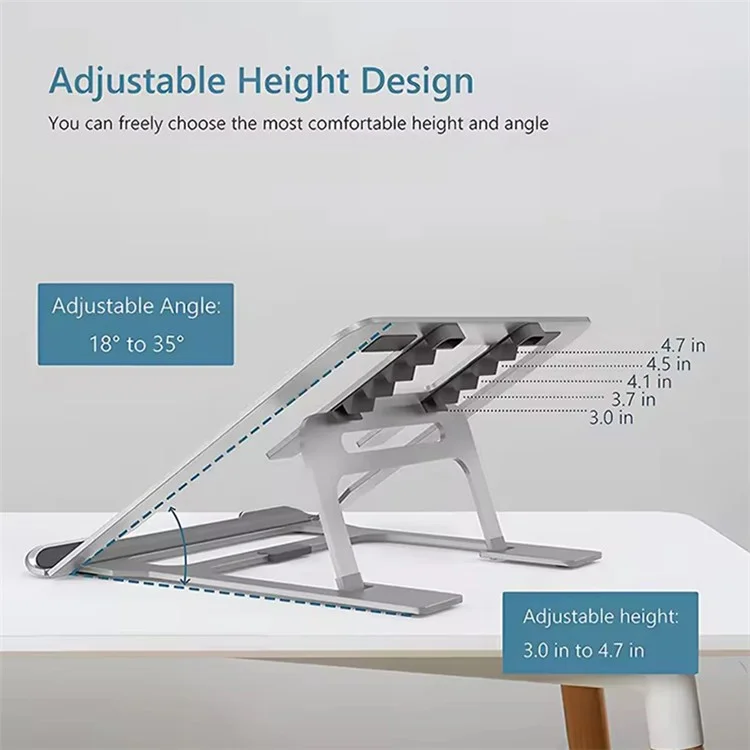 J006 Aluminum Alloy Laptop Heighten Cooling Stand Foldable Desktop Adjustable Notebook Bracket
