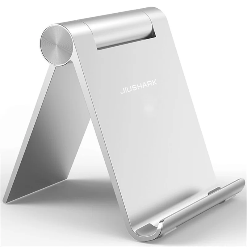 JIUSHARK JSC-3 Cell Phone Stand Holder Aluminum Alloy Tablet Desktop Display Holder Organizer - Silver
