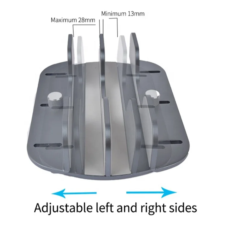 Z34A Large Size Dual Slot Notebook Vertical Storage Base Adjustable Aluminum Alloy Laptop Desktop Stand - Silber