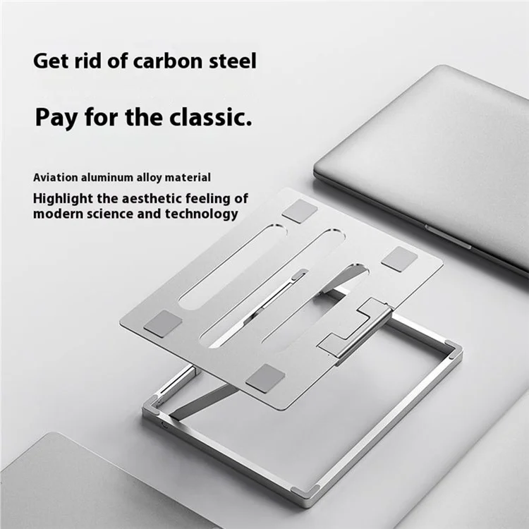 H12 Adjustable Aluminum Alloy Laptop Riser Desktop Stand Holder for Notebook Computer