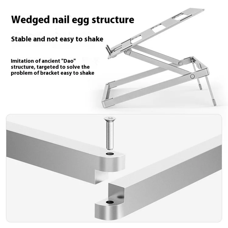 H12 Adjustable Aluminum Alloy Laptop Riser Desktop Stand Holder for Notebook Computer