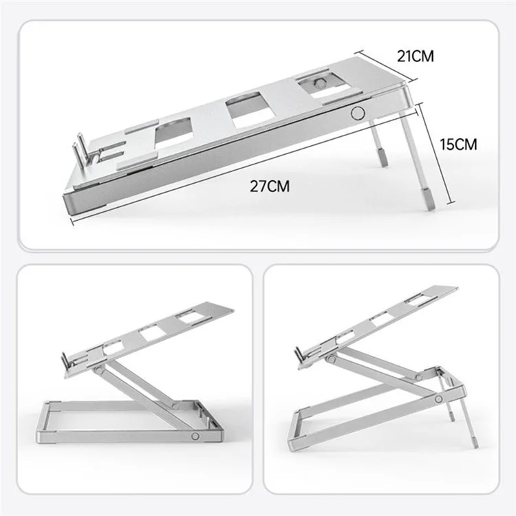 H12 Adjustable Aluminum Alloy Laptop Riser Desktop Stand Holder for Notebook Computer