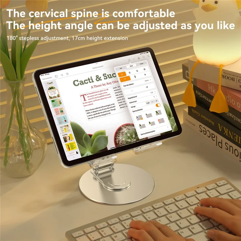 H14 Acrylic+Aluminum Alloy Laptop Stand Holder Notebook Computer Riser with Rotation Design