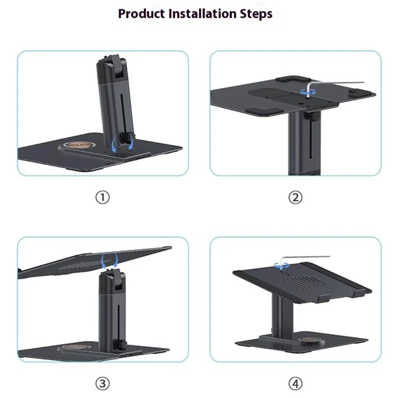 E8AW Desktop Laptop Bracket Aluminum Alloy Heat Dissipation Stand with Wireless Charging Dock