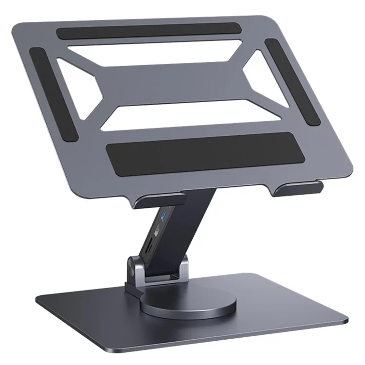 E17SU Pro Laptop Riser Stand Rotatable Desktop Bracket 8-in-1 USB Hub Docking Station - Tarnish