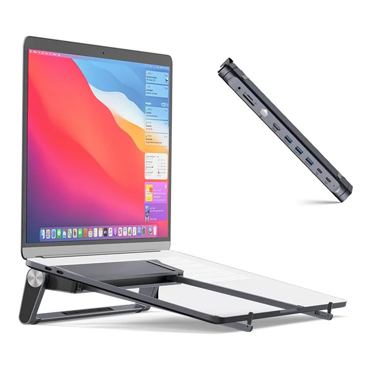 T12U Para Laptop de 7-17 Pulgadas, Soporte Plegable para Tablet con Estación de Acoplamiento de 9 en 1