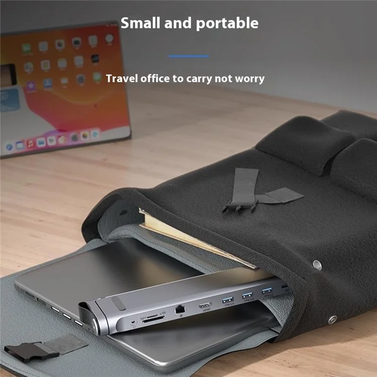 T12U Para Laptop de 7-17 Pulgadas, Soporte Plegable para Tablet con Estación de Acoplamiento de 9 en 1