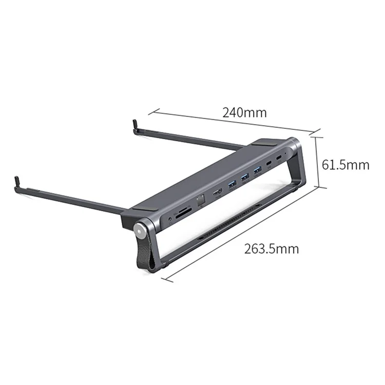 T12U Para Laptop de 7-17 Pulgadas, Soporte Plegable para Tablet con Estación de Acoplamiento de 9 en 1